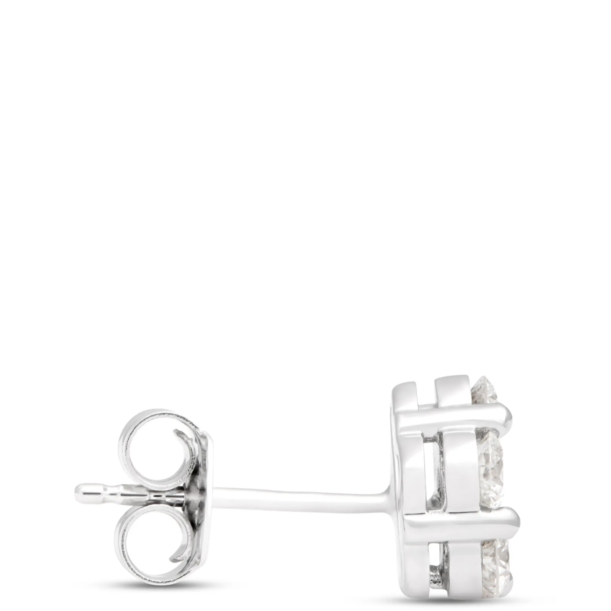 Classic Floral Diamond Studs, 1 Carat, 14K White Gold Hot