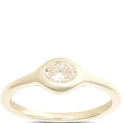 Classic Oval Diamond Ring, 1/4 Carat Weight, 14K Yellow Gold Best