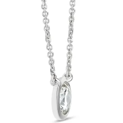 Classic Round Diamond Bezel Pendant, ½ Carat Total Weight, 18K White Gold Online