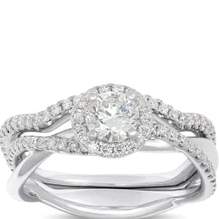Classic Round Diamond Engagement Ring, 1 Carat Total Weight, 14K White Gold Clearance