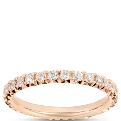 Classic Round Diamond Eternity Ring, 1 Carat Total Weight, 14K Rose Gold Size 7.5 Online