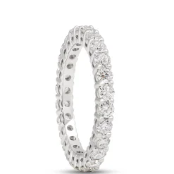 Classic Round Diamond Eternity Ring, 1 ½ Carat Total Weight, Platinum Size 6.5 Hot