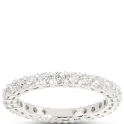 Classic Round Diamond Eternity Ring, 1 ½ Carat Total Weight, Platinum Size 6.5 Hot