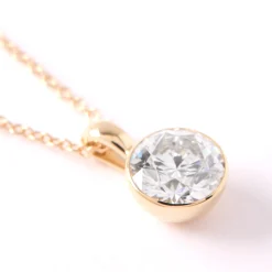 Classic Round Diamond Invisible Bezel Pendant, 1 Carat Total Weight, 14K Yellow Gold Best