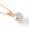 Classic Round Diamond Invisible Bezel Pendant, ½ Carat Total Weight, 14K Yellow Gold Clearance