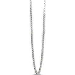 Classic Round Diamond Necklace, 2 Total Carat Weight, 14k White Gold Outlet