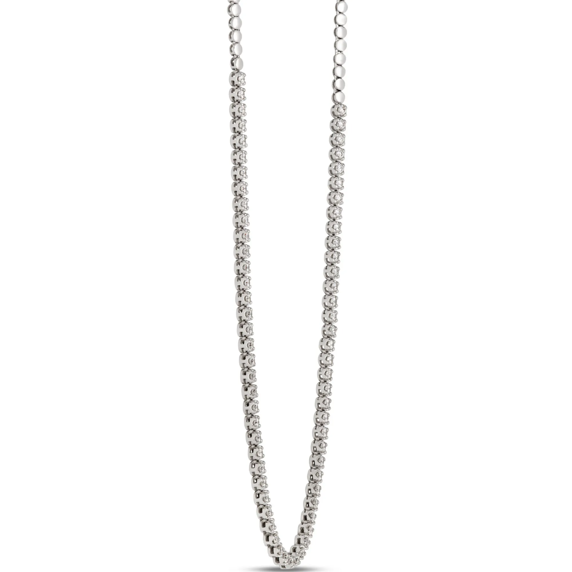Classic Round Diamond Necklace, 2 Total Carat Weight, 14k White Gold Outlet