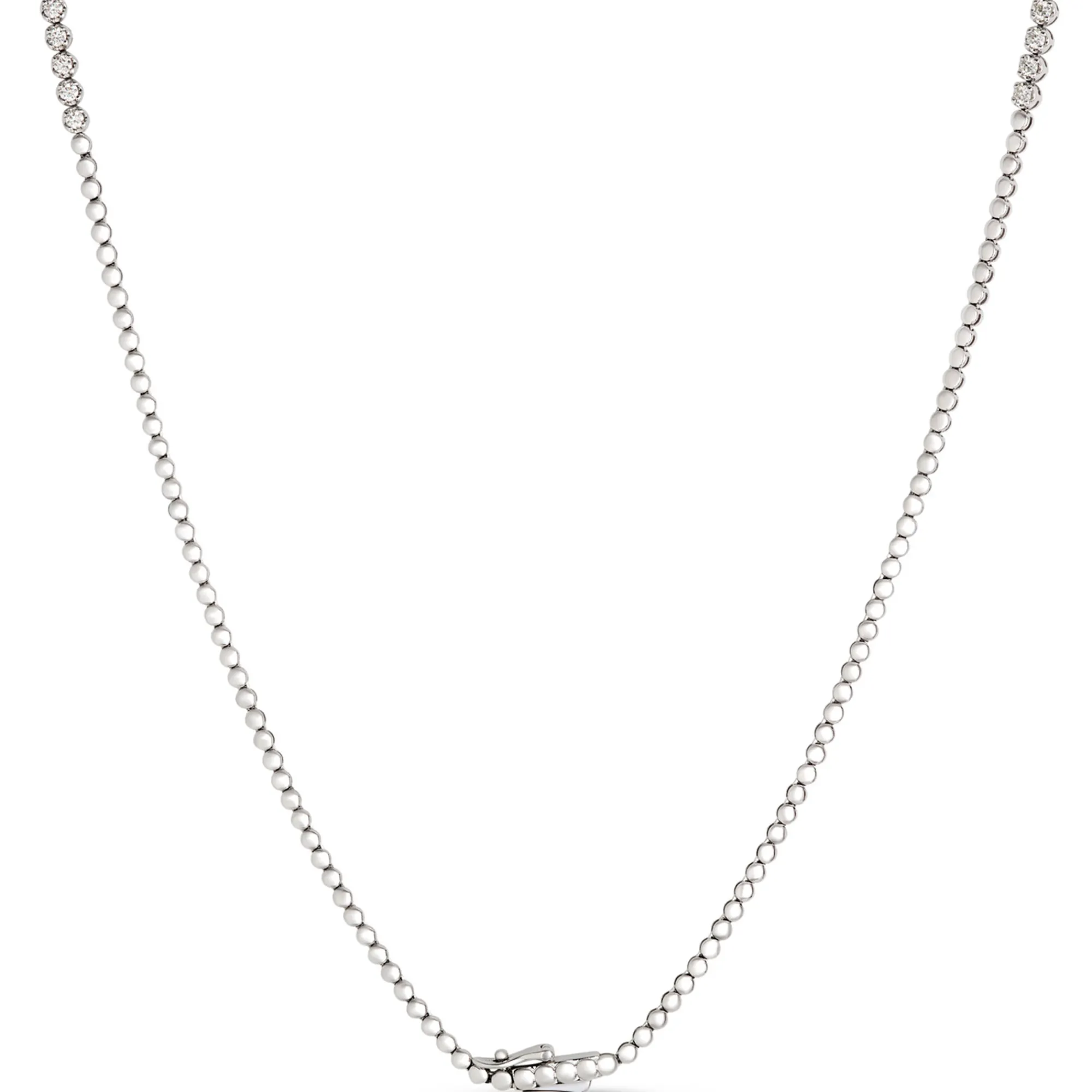 Classic Round Diamond Necklace, 3 Total Carat Weight, 14k White Gold Sale