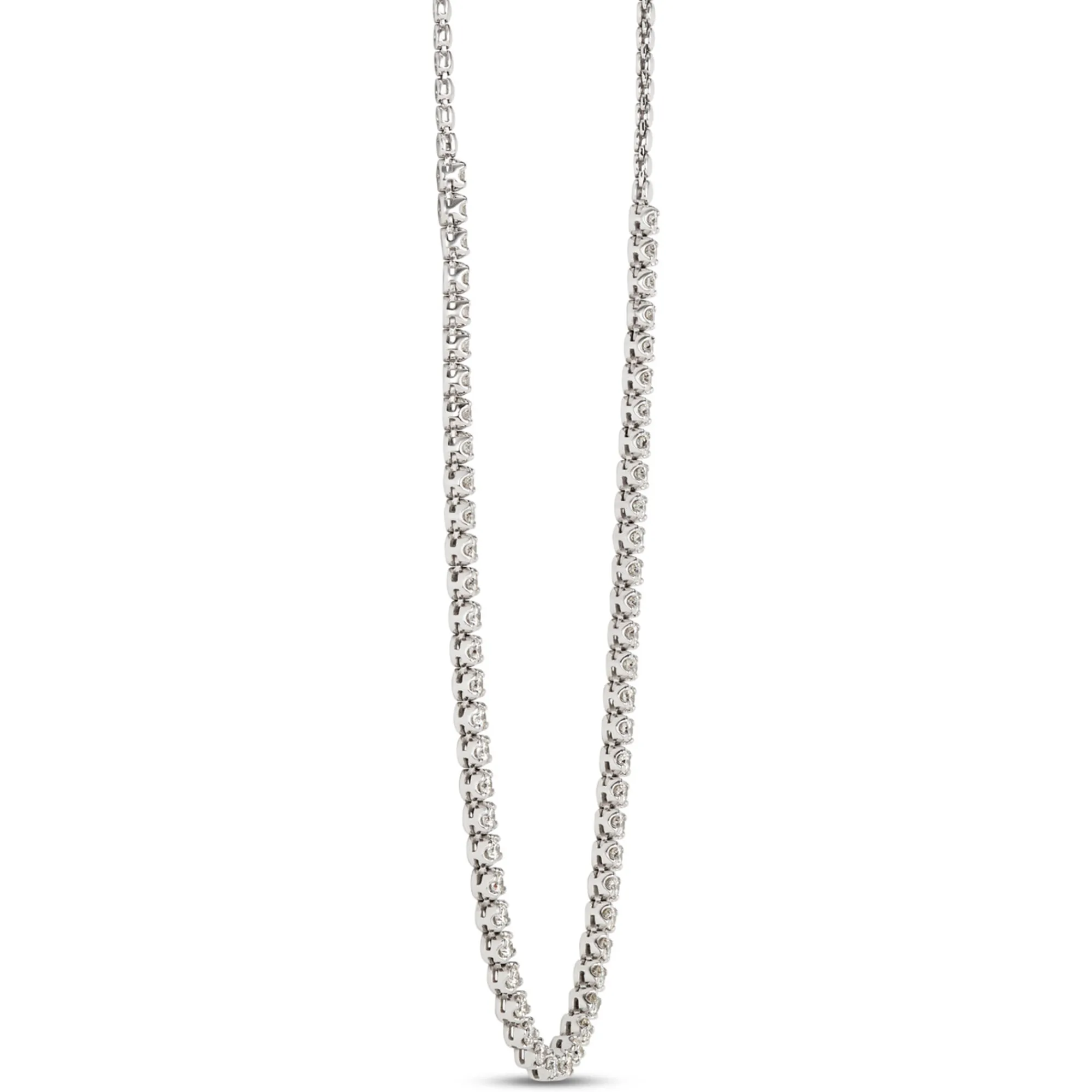 Classic Round Diamond Necklace, 3 Total Carat Weight, 14k White Gold Sale