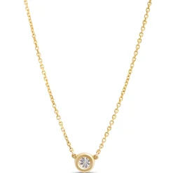 Classic Round Diamond Necklace, ¼ Carat, 14K Yellow Gold Sale