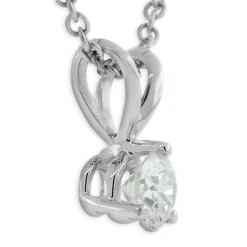 Classic Round Diamond Pendant, ⅕ Carat Total Weight, 14K White Gold Outlet