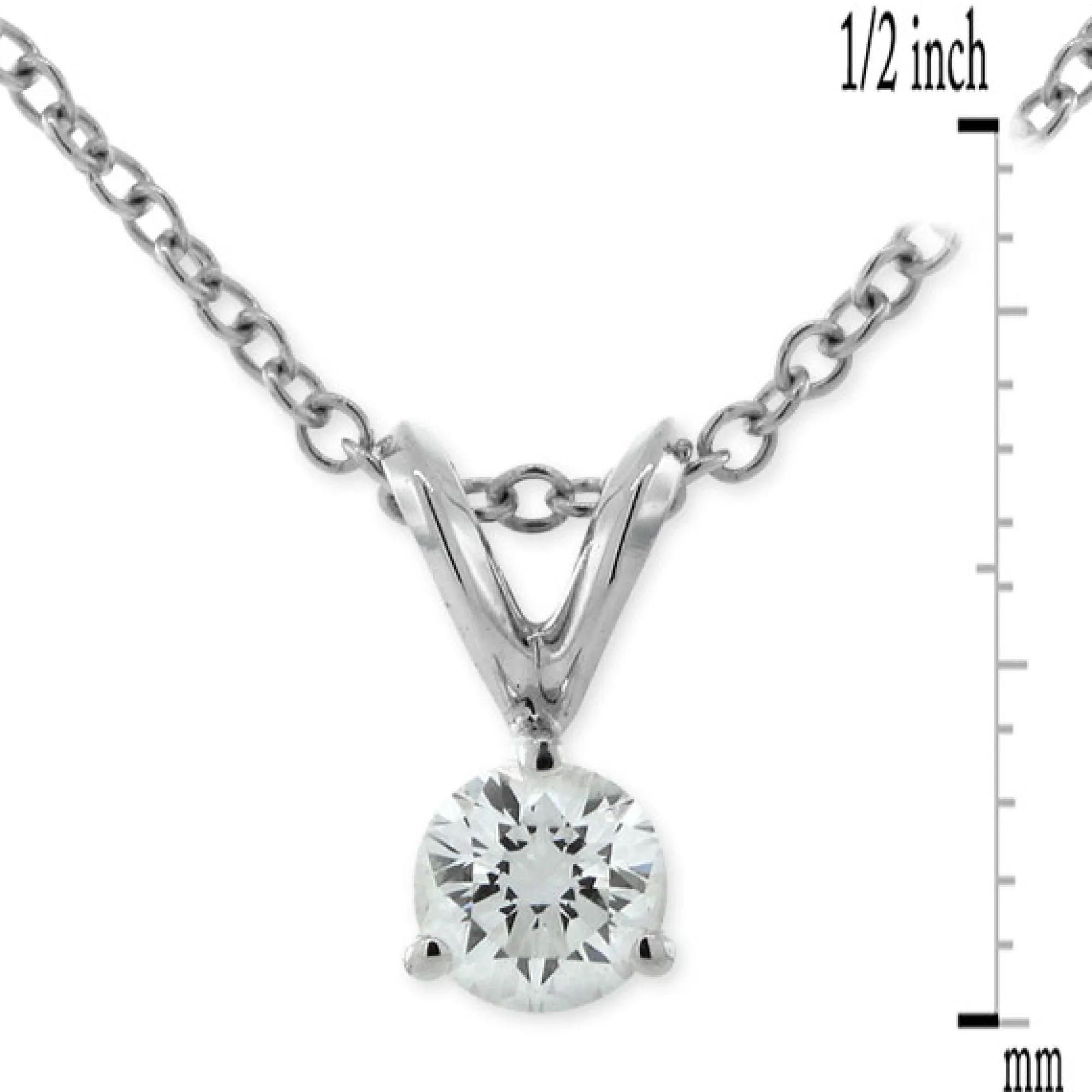Classic Round Diamond Pendant, ⅕ Carat Total Weight, 14K White Gold Outlet