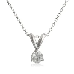 Classic Round Diamond Pendant, ⅕ Carat Total Weight, 14K White Gold Outlet