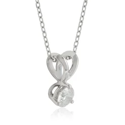 Classic Round Diamond Pendant, ⅕ Carat Total Weight, 14K White Gold Outlet