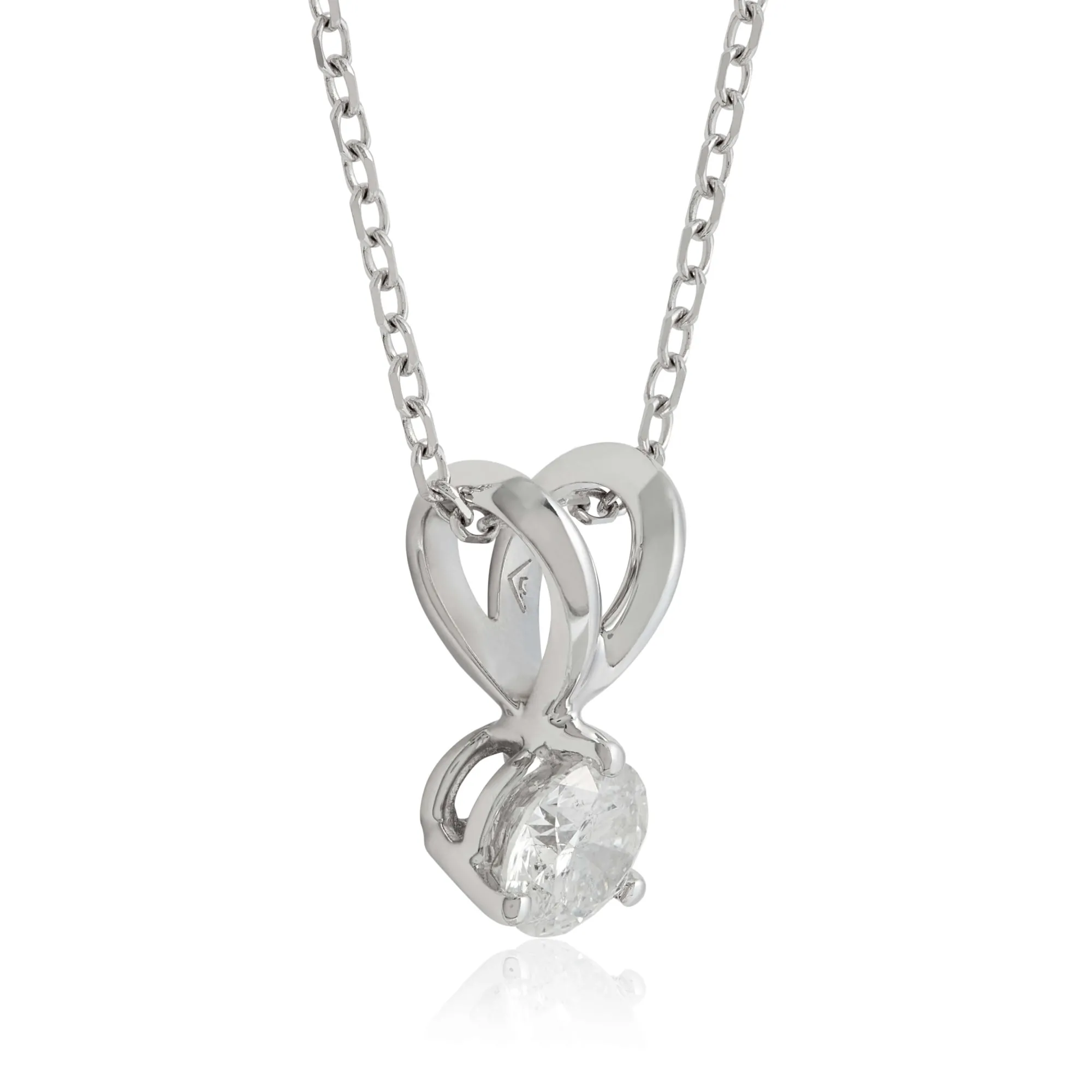 Classic Round Diamond Pendant, ⅕ Carat Total Weight, 14K White Gold Outlet