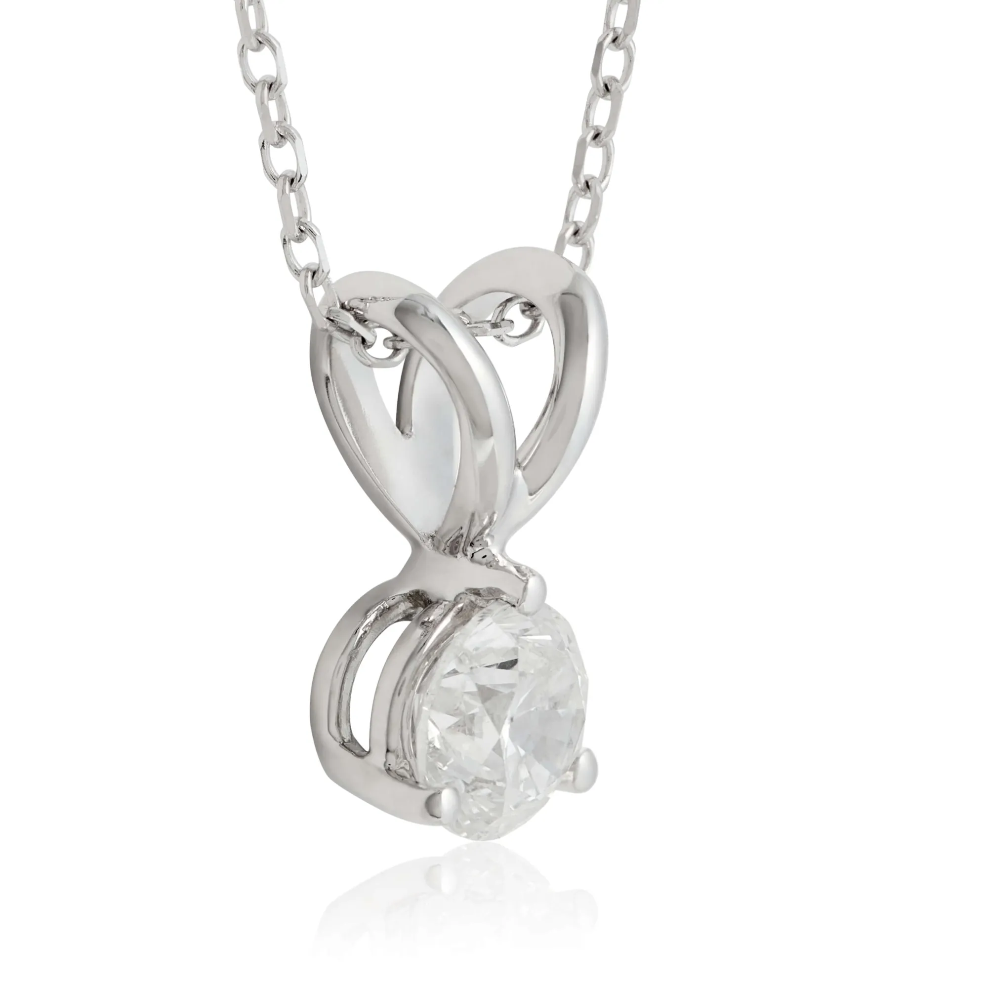 Classic Round Diamond Pendant, ⅓ Carat Total Weight, 14K White Gold Best