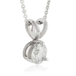 Classic Round Diamond Pendant, ½ Carat Total Weight, 14K White Gold Online