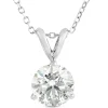 Classic Round Diamond Pendant, 1 Carat Total Weight, 14K White Gold