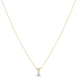 Classic Round Diamond Pendant, 1/5 Carat Total Weight, 14K Yellow Gold Hot