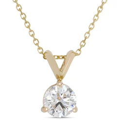 Classic Round Diamond Pendant, ⅔ Carat Total Weight, 14K Yellow Gold Best