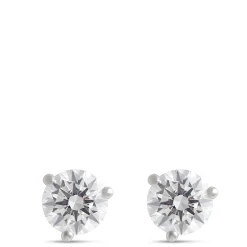 Classic Round Diamond Studs, 1 Carat Total Weight, in 14K White Gold Discount