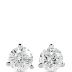 Classic Round Diamond Studs, 1/3 Carat Total Weight, in 14K White Gold