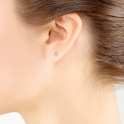 Classic Round Diamond Studs, 1/3 Carat Total Weight, in 14K White Gold