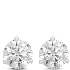 Classic Round Diamond Studs, 2 Carat Total Weight, in 14K White Gold Sale