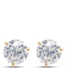 Classic Round Diamond Studs, 2 Total Carat Weight, 14K Yellow Gold New