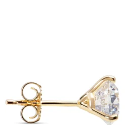 Classic Round Diamond Studs, 2 Total Carat Weight, 14K Yellow Gold New