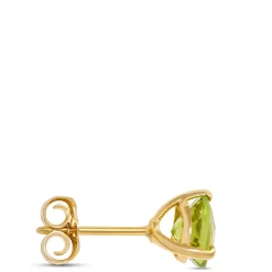 Classic Round Peridot Studs, 14K Yellow Gold Online