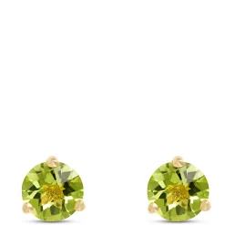 Classic Round Peridot Studs, 14K Yellow Gold Online