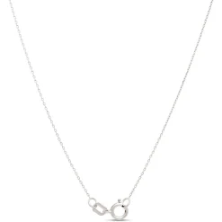 Classic Round Sapphire Diamond Halo Necklace, 1/10 Total Carat Weight, 14K White Gold Online