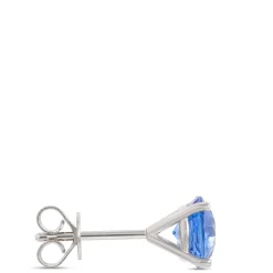 Classic Round Sapphire Studs, 14K White Gold Online