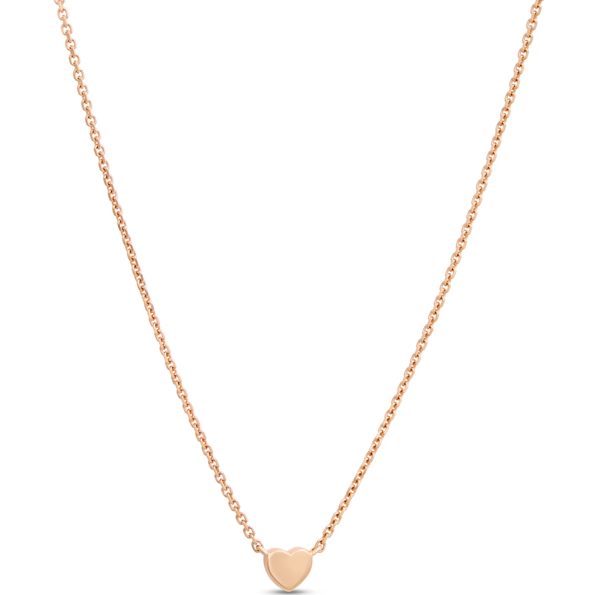Classic Tiny Heart Pendant Necklace, 14K Rose Gold Discount