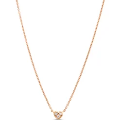 Classic Tiny Heart Pendant Necklace, 14K Rose Gold Discount