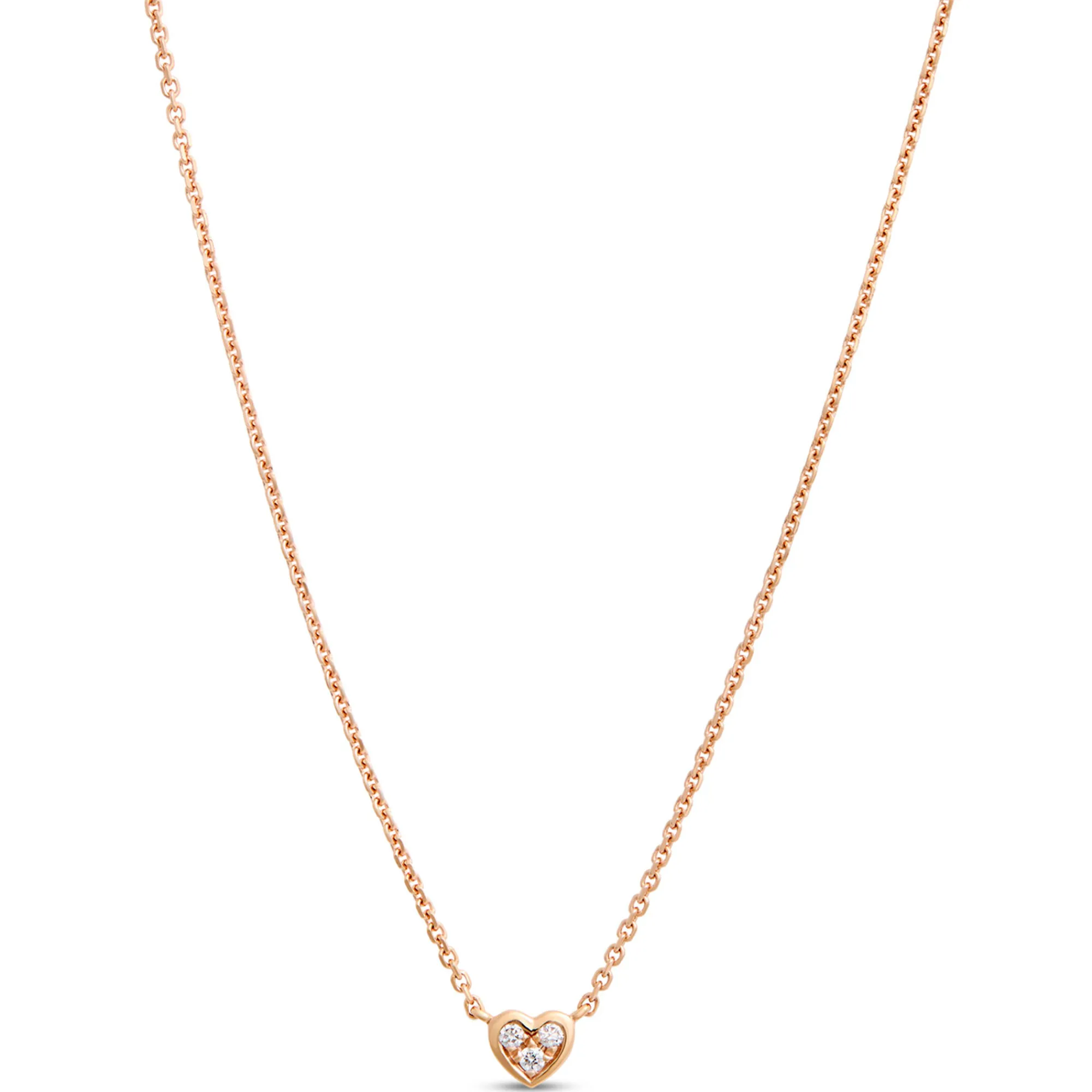 Classic Tiny Heart Pendant Necklace, 14K Rose Gold Discount