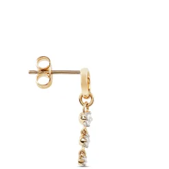 Cluster Diamond Dangle Earrings, 14K Mixed Gold Clearance