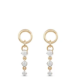 Cluster Diamond Dangle Earrings, 14K Mixed Gold Clearance