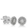 Cluster Diamond Halo Studs, ¼ Carat Total Weight, 14K White Gold Sale
