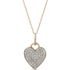 Cluster Diamond Heart Pendant, 14K Yellow Gold Best