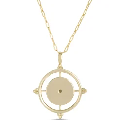 Ikuma Compass Pendant Necklace with Diamond, 14K Yellow Gold Sale