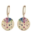 Confetti Colorful Gemstone Earrings, 14K Yellow Gold Sale