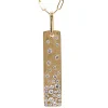 Confetti Diamond and Gold Bar Pendant Necklace, 14K Yellow Gold Clearance