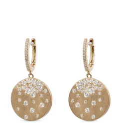 Confetti Gold and Diamond Dangle Earrings, 14K Yellow Gold Outlet