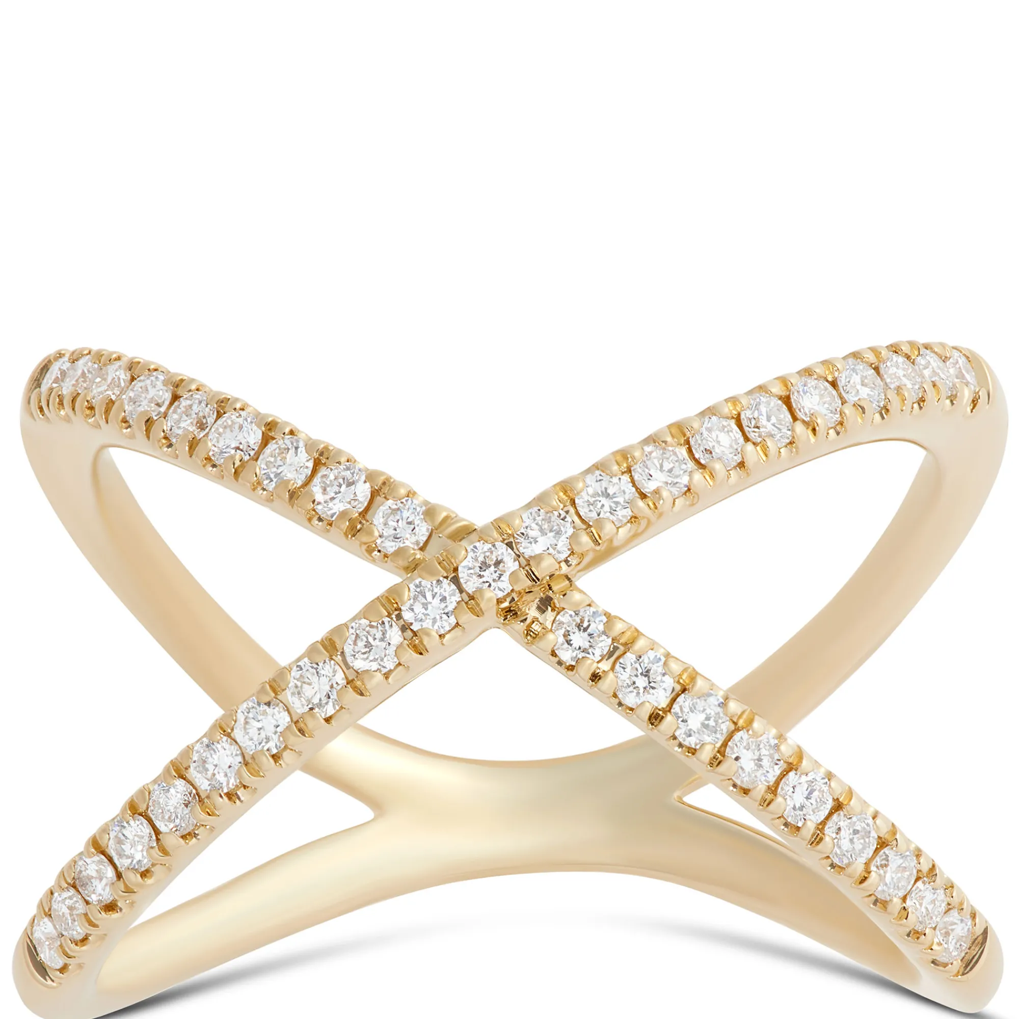 Crisscross Diamond Ring, 14K Yellow Gold Discount