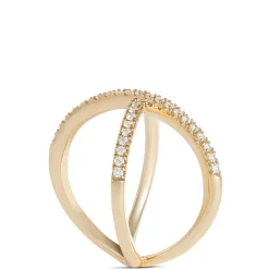 Crisscross Diamond Ring, 14K Yellow Gold Discount