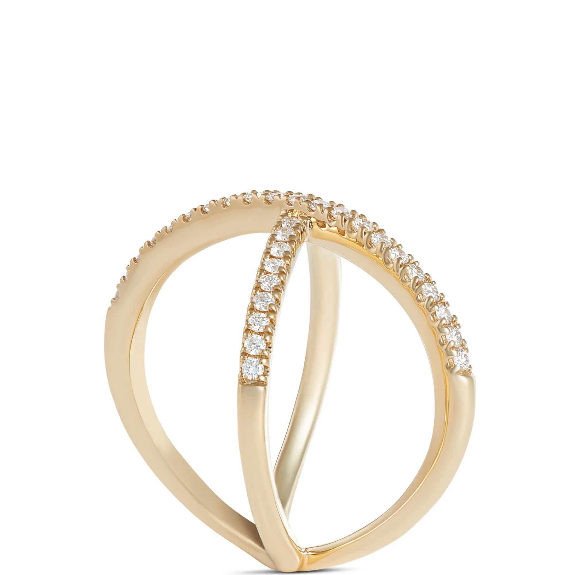 Crisscross Diamond Ring, 14K Yellow Gold Discount