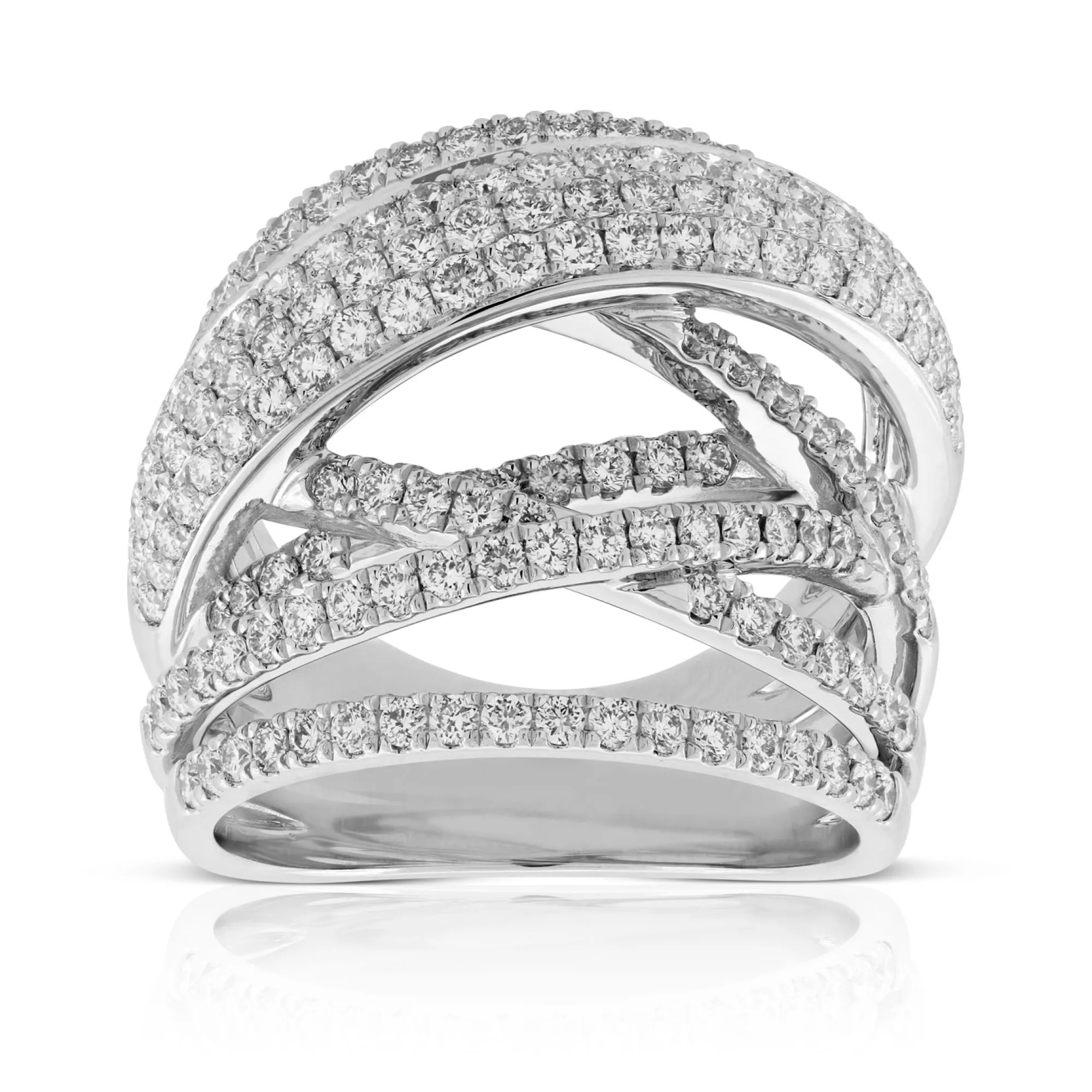Criss Cross Diamond Statement Ring 14K Best