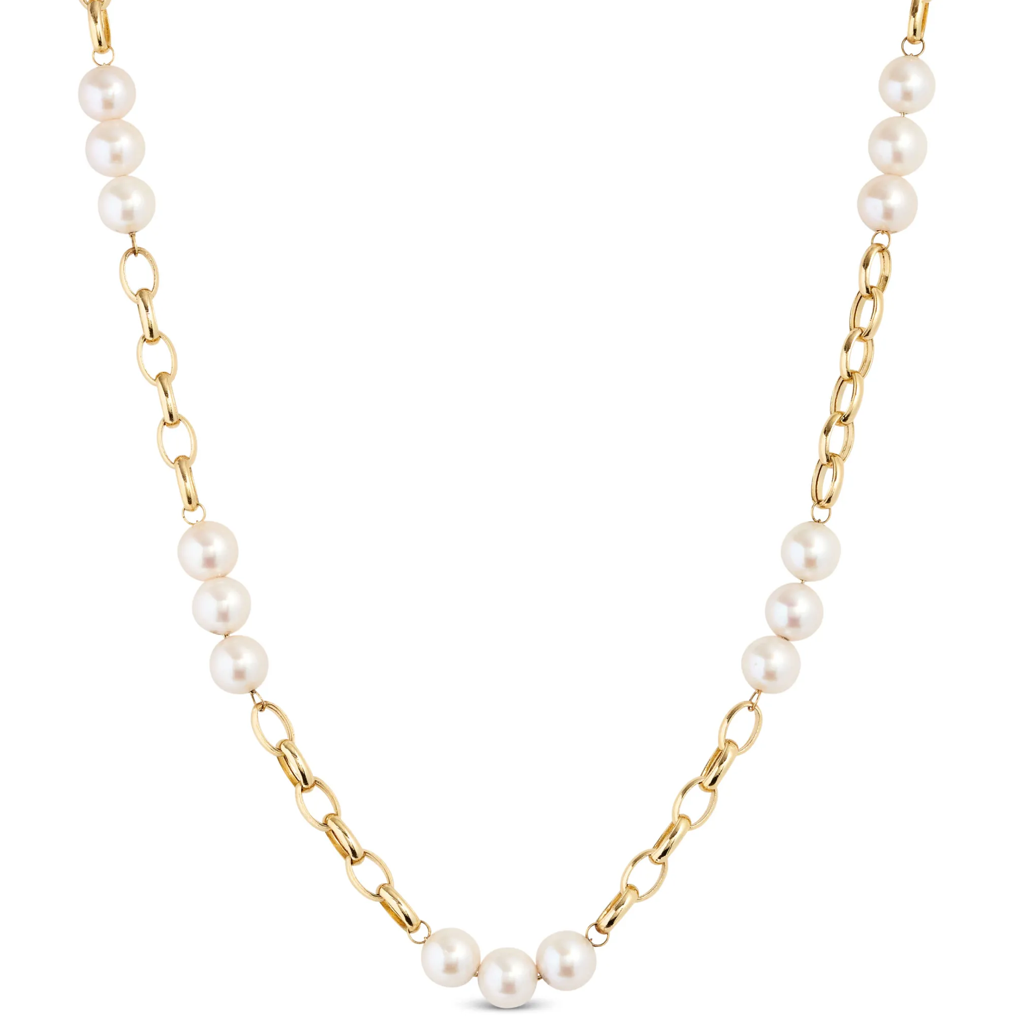 Cultured Freshwater Paperclip Pearl Necklace 14K, 20" Online